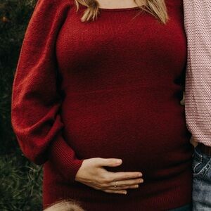 Isabel Maternity by Ingrid & Isabel Red Crew Neck Sweater